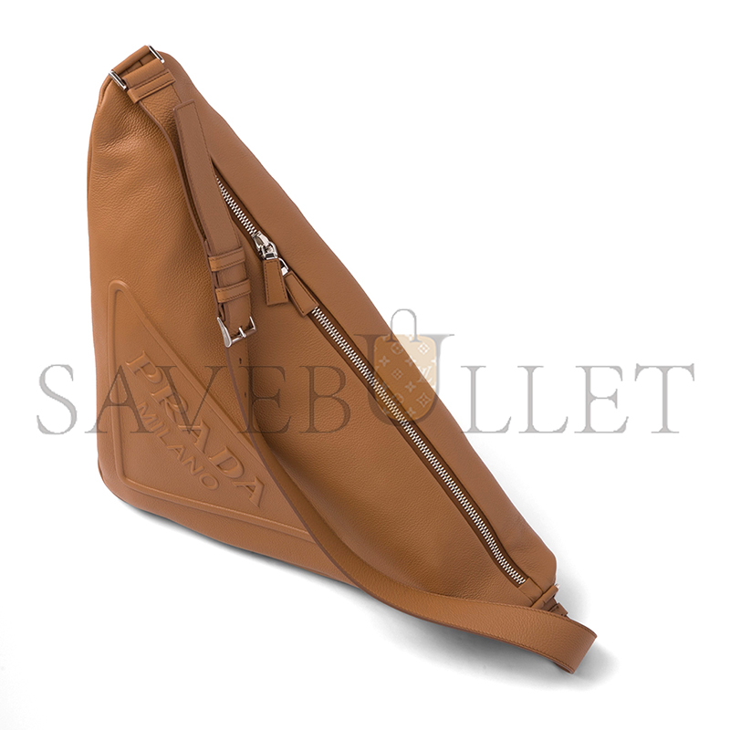 Pra*a large leather Pra*a triangle bag 2vy007 02 (58*27*22cm)